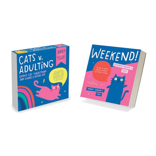 2027 Cats vs Adulting by Amy Smyth Daily Desktop Calendar